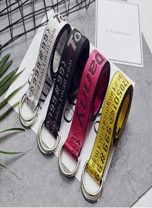 Long embroidered Korean version of the wild decorative wide belt Men and women students fashion belt double ring canvas9360014