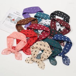 Halsdukar sommarchiffong prickar kerchief för kvinnor solid solskyddsmedel liten mjuk tunn foulard viskos höst kvinnlig mamma halsduk