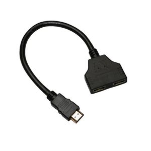 Conversor de adaptador de divisor compatível com HDMI Masculino para fêmea Compatível com HDMI 1 a 2 Adaptador de sinal duplo dividido Cabo de conversão