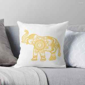 Pillow Mandala Elephant Yellow Throw Cover Luxury Case