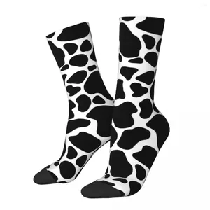 Frauen Socken Kuhdruckstrümpfe Paar weiße und schwarze Flecken Tiermittel weiche Vintage Winterklettern Anti -Slip -Geschenk