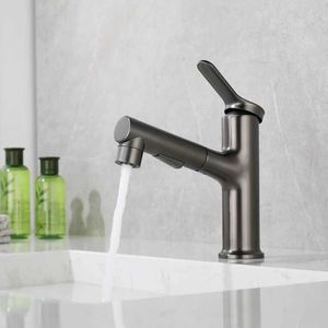 Bathroom Sink Faucets 360 Degree Rotating Washbasin Pull-out Faucet Hot and Cold Water Bathroom Faucets Mixer Machine Basin Accessories Fixture Home