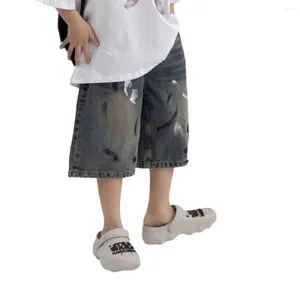 Hose Kinderkürzungen Korean Edition 2024 Sommerjungen Jeans kleine und mittelmodische Capris Kids Clothes