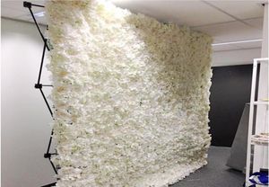 ファッション結婚式の花の壁は、結婚式のパーティーのための黒い鉄の折り畳まれたパイプフラワーフレームを装飾します3906026