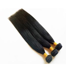 Capelli vergini malesi indiani Capelli umani dritti 3 4 5 pezzi intrecciati bundle di capelli remy brasiliani non trasformati Colore e nero 1 9120628