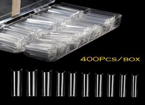 400pcsBox XL C Curve Straight Length Tips Extra Long Curved Half Cover False Nail Tips Salon Nail Supply9122197