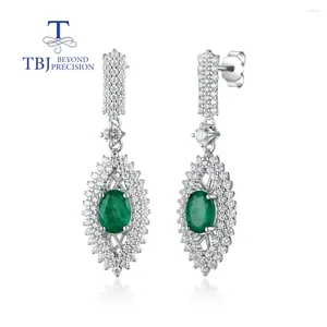Orecchini a pennella designer di lusso in argento lungo per donne naturale prezioso smeraldo può essere un regalo di nozze di gioielleria