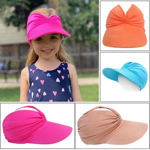 CAPS HATS Kids Sun Visor Hat Wide Brim Summer UV Protection Beach Sport Cap For Children Girls Packable Summer Beach Hats