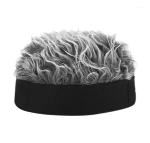 Män kvinnor hip hop beanie hatt med spikat falskt hår roligt retro kort melon peruk skalle hyresvärd mössa justerbar streetwear snapback18587150