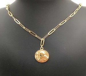 100 rostfritt stål St Benedict Medal Pendant -halsband för kvinnor Medalla San Benito Metal Lock Chain Necklace Religiosas9372634