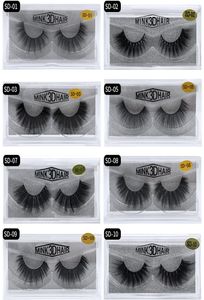 20 Style 3D Mink Hair Fake Eyelash 100 Thick Real Mink Hair False Eyelashes Natural Extension Fake Eyelashes DHL 7780664