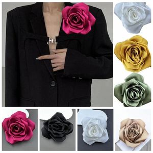 Brooches Fabric Large Flower Brooch Handmade Corsage Laple Pins Sweater Cardigan Badge Fashion Jewelry Gifts For Women Accessories