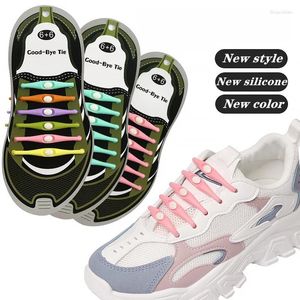 Shoe Parts 2024 Silicone Elastic Shoelaces Special No Tie Shoelace Lacing Kids Adult Sneakers Quick Lace