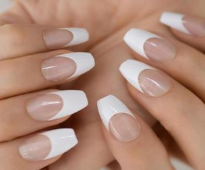 False Nails Balleerina Coffin French Tip