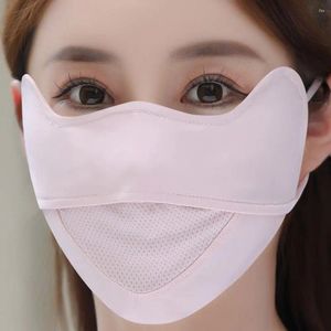 Scarves UV Protection Silk Face Scarf Adjustable Mesh Anti-uv Cover Solid Color Mask Sunscreen Veil Outdoor