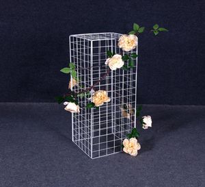 Ny Grid Road Lead Flower Frame smidesjärn Geometrisk ballongväg Lead Column Party Decorative Flower Stand Wedding Decor BackGr1282041