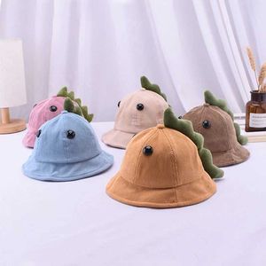 Cappelli cappelli cartone animato dinosauro cappello da secchio per bambino carino bambini cupola cappelli da bagno a casa pieghevole da sole esterno