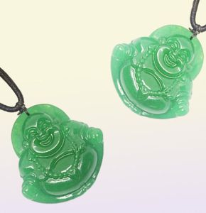 Natural Green Chalcedony Laughing Buddha Jade Pendant Necklace Jewelry Gift Gemstone Whole7558355