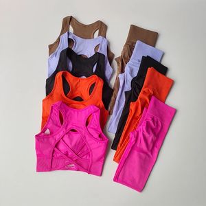 Crop Top Sports BH Damen Set Professionell Fitness Tanktoper BH Schockfeste Running Yoga -Anzug schöner Rücken BH 240429