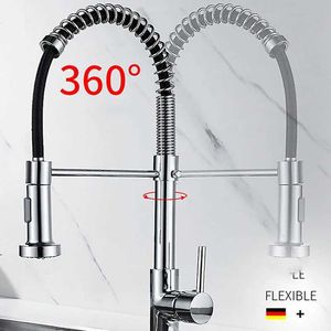 Bathroom Sink Faucets Faucet All Copper Nickel Tap Multifunctional Spring Pull Bathroom Kitchen Faucet Vegetable Basin Sink Faucets Pull Out Mixer Tap
