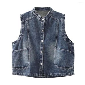 Coletes femininos de roupas sem mangas venda feminino punk streetwear jeans damas