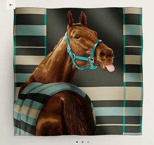 Lussuoso designer H Scarf H Shawl 100% Twill Silk Scrice Rolicato a mano Luxury Spring and Summer Large Cashmere Shawl Horse Head H Silk Scarf Tube Top 90*90 cm