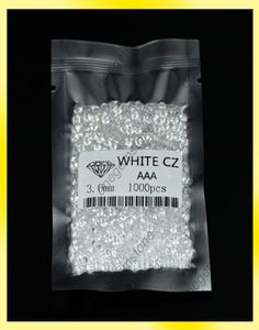 Zirconia cubica gemma sciolta pietra larga 1mm3mm a forma rotonda di colore bianco 1000 pezzi con fabbrica intera uso per gioielli fai -da -te97386866186475