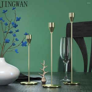 Candle Holders 3Pcs/Set Europe Style Metal Simple Golden Wedding Decoration Bar Party Living Room Decor Home Candlestick