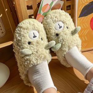 Slippers Cute Animal Slipper Women Girls Fashion Kawaii Fluffy Winter Warm Woman Cartoon Little Sheep House Funny Shoes