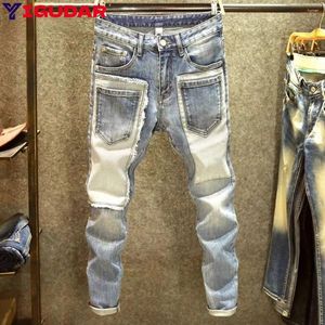 Herren Jeans Zn 2024 Männer gerade abgenutzte Loch Europa und America Classic Hosen Pantalones Hombre Y2k Streetwear Ladung