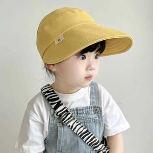 Caps chapéus Big Brim Baby Sun Hat Summer Spring Cotton Kids Capas de beisebol para meninos meninos Viagens de praia Ajusta Chanetas de crianças 2-8y