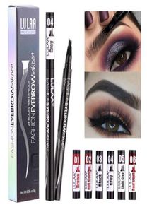 Eyes Makeup Fashion Inchiostro Penna per inchiostro Pennello liquido Eye Brow Enhancer 6 Colori impermeabili a quattro sopracciglia Pencil57722235