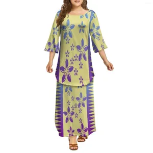 Party Dresses High Quality Round Neck Top Two Maxi Dress Set Samoa Puletasi Plus Size Women'S 8xl Custom