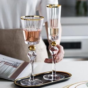 Luxury French Goblet Wine Glass Vintage Red Champagne Whiskey Cup Handmade Crystal Bar Drinkwear 240430