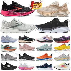 Män löparskor Brooks Ghost Hyperion Women Casual Shoes Ho One One Clifton 9 Bondi 8 Designer Trainers Sneakers Triple Black White Harbor Mist Olive Haze Shifting