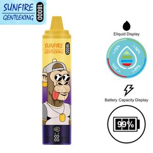 Authenic Sunfire Tornado 18000 Sfugo 18K VAPE MONOSSITARIO 9000 PUFLE PROI con display a LED 10 sapore regolare da 25 ml POD predefinito 850 mAh Vaper 0%2%3%5%Coilla a mesh in Svezia