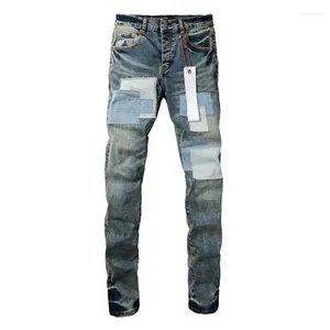 Women's Pants Purple ROCA Brand Jeans Denim With Top Street Patches Made Of Old Patch Fabric Repair Low Rise Skinny