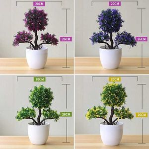 Planters Pots Artificial Green Bonsai Plants Small Trees and Flowers Potted Bonsai Christmas Wedding New Year Home Decoration 35 Styles