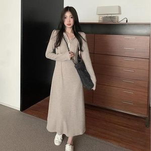 Party Dresses Hooded Knitted Women's Long 2024 Korean Mid Length Skirt Plus Size Es Vestidos Women Dress