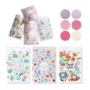 Gift Wrap 24Sets Floral Pouch With Stickers Creative Thank You Candy Cookie Treat Bags Wedding Party Favor Bag Wrapping Supplies