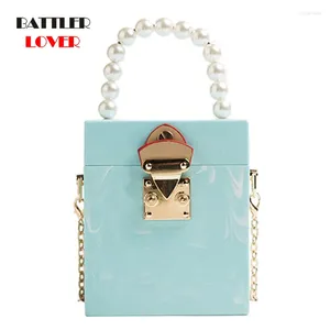 Bag Lady Pearl Totes Hard Box Women Handbag 2024 High Quality Diamond Designer Chain Shoulder Messenger For Female Banquet Flaps