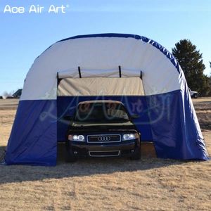 Party Decoration 6mL 4m W Inflatable Tunnel Tent Garage/car Cover Carport Canopy With Full And Foldable Curtains For Advertising