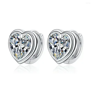 Studörhängen S925 Sterling Silver Love Zircon Women's Fashion Pink Diamond Simple Ear Jewelry