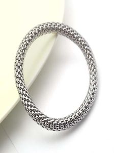 Nuovo design della moda femminile ragazze in acciaio inossidabile braccialetto in argento elastico bracciale banda coya produttore diretto 5449990