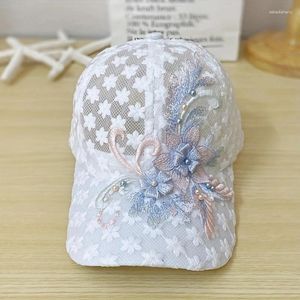 Ball Caps Summer Lace Flower Cap Spring/summer Mesh Baseball Breathable Sunscreen Visor