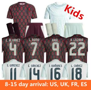 Chicharito Kids Soccer Jerseys 24 25 Meksyk H. Lozano A. Guardado Home Away Kit Wear R. Jimenez National Team Football Shirt