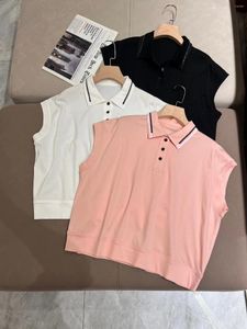 Женские футболки Classic Cotton Polo воротника с твердым цветом