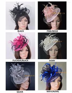 Sinamay Fascinator Straw Kadın Şapkası Fedora Tüyler ve Kentucky Derby Kilisesi Düğün Partisi Yarışları