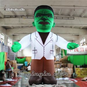 Monstro mutante gonfiabile personalizzato all'ingrosso 3M/5 m Modella zombi verde gigante che fa esplodere Frankenstein replica per decorazione di Halloween all'aperto