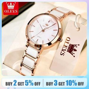 Wristwatches Olevs Fashion Women es Relogio Feminino Luxury Rose Gold Ladies Quartz Wrist Scency Strap Clock Reloj Mujer D240430